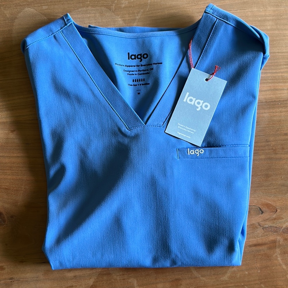 New with tags! Lago one pocket ceil blue top in size medium